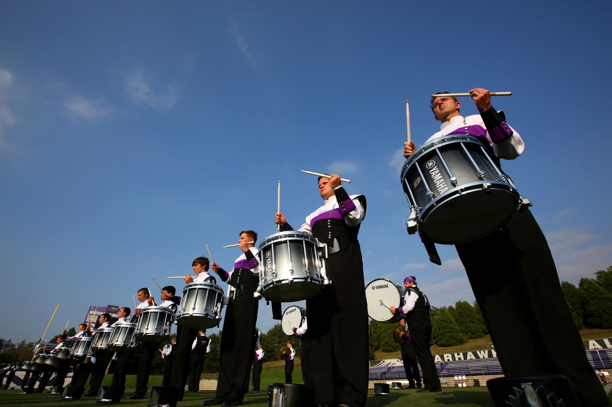 Drumline performing
